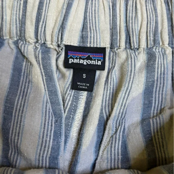 Patagonia Striped Tie Front Hemp Blend Shorts | Size Small - Picture 5 of 10